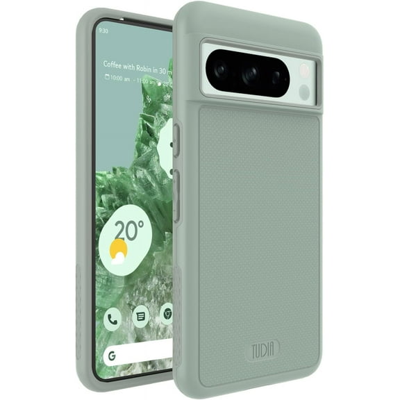 TUDIA MergeGrip Google Pixel 8 Pro Case 2023 Dual Layer Heavy Duty Case - Green Lily