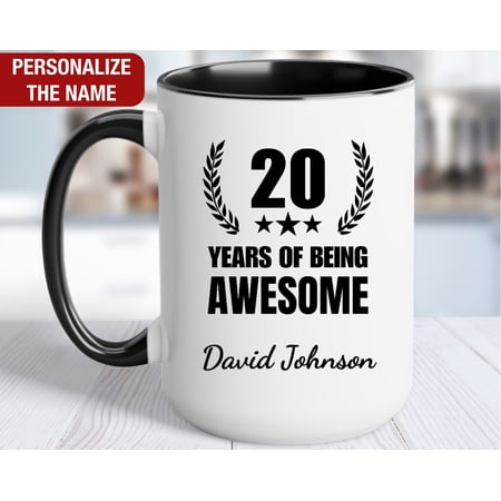 20th Birthday Gift Personalized Mug 20 Years of Being Awesome Gift for 20 Year Old Birthda