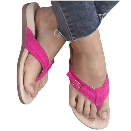 

Dpityserensio Fashion Women s Casual Shoes Breathable Sandals Beach Flip-flops Sandals for Women Pink 9.5(43)