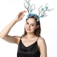 thumbnail image 2 of Tête de Cerf Gothique Florale pour Fête d'Halloween Accessoire Photo, 2 of 7
