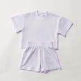 thumbnail image 2 of Kogui Summer Baby Girl Clothes T-Shirt French Terry Shorts 2 Piece Outfit Set Infant to Big Kid 3 6 9 12 18 24 Months 2T 3T 4T (Purple,9-12 Months), 2 of 4