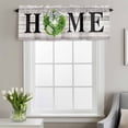 thumbnail image 4 of Home Window Valance for Kitchen, Spring Country Farm Green Boxwood Flowers Wreath Grey Wood Grain Rod Pocket Short Curtain for Small Windows, Light Filtering Decorative Valance, 54 x 18 Inch, 4 of 9