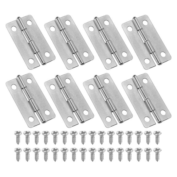 Uxcell Small Butt Hinges 1-3/16 Inch, Jewelry Box Hinge with Screw for Jewelry Wooden Boxes, Silver 8 Pack