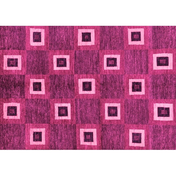Ahgly Company Indoor Rectangle Oriental Pink Modern Area Rugs, 6' x 9'