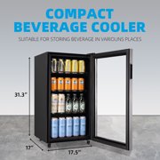 TACOOL 125Cans Mini Beverage Refrigerator Cooler, Mini Fridge with Glass Door 7 Temperature Setting for Home/Bar/Office