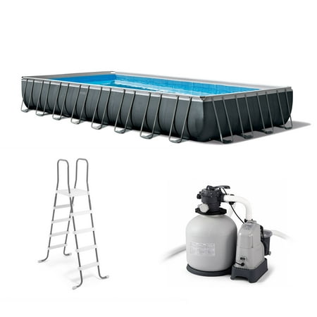 16' Center - Intex 32 Ft x 16 Ft x 52 Inch Ultra XTR Rectangular Swimming Pool Set with Pump
