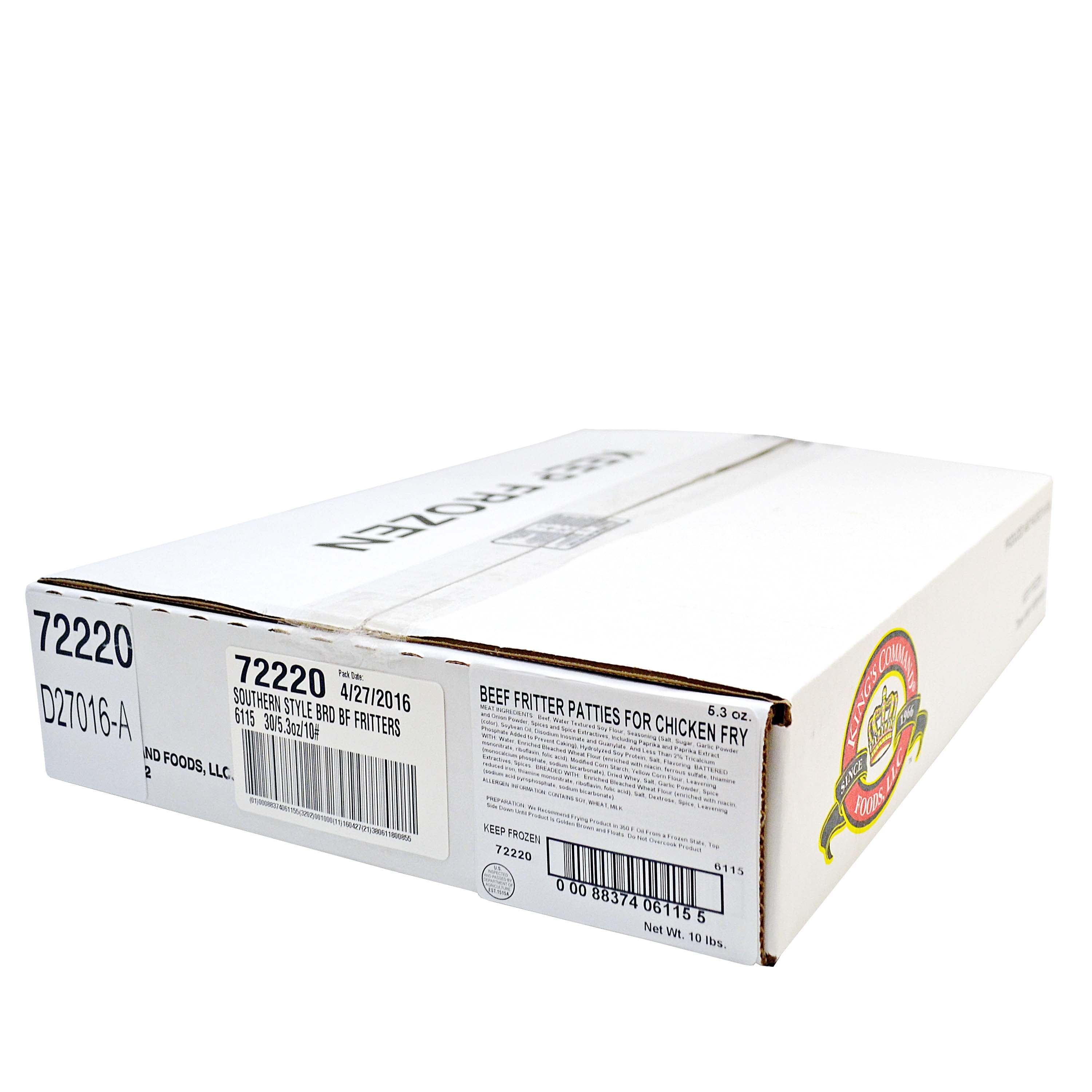 Kings Command Foods Southern Style Chicken Fried Beef Steak - Raw, 5.3 Ounce - 30 per case.