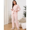thumbnail image 2 of DARING DIVA Pajama Sets Lace Trim Elastic Waist Pant Loungewear S Pink, 2 of 7