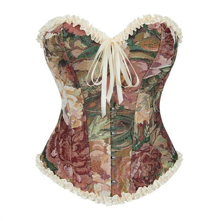 UPPADA Strapless Corset Clearance Womens Bustier Tops Plus Size Corset Top with Straps Lace up Corset Tops Mesh Bodysuit Vintage Overbust Corset Bustier Court Push up Shapewear
