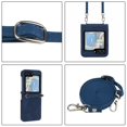 thumbnail image 2 of Nalacover For Samsung Galaxy Z Flip 5 Case,Shockproof Premium PU Leather Magnetic Clasp Flip for Women Men Cover with Removable Adjustable Crossbody Shoulder Strap For Samsung Galaxy Z Flip 5,Blue, 2 of 5
