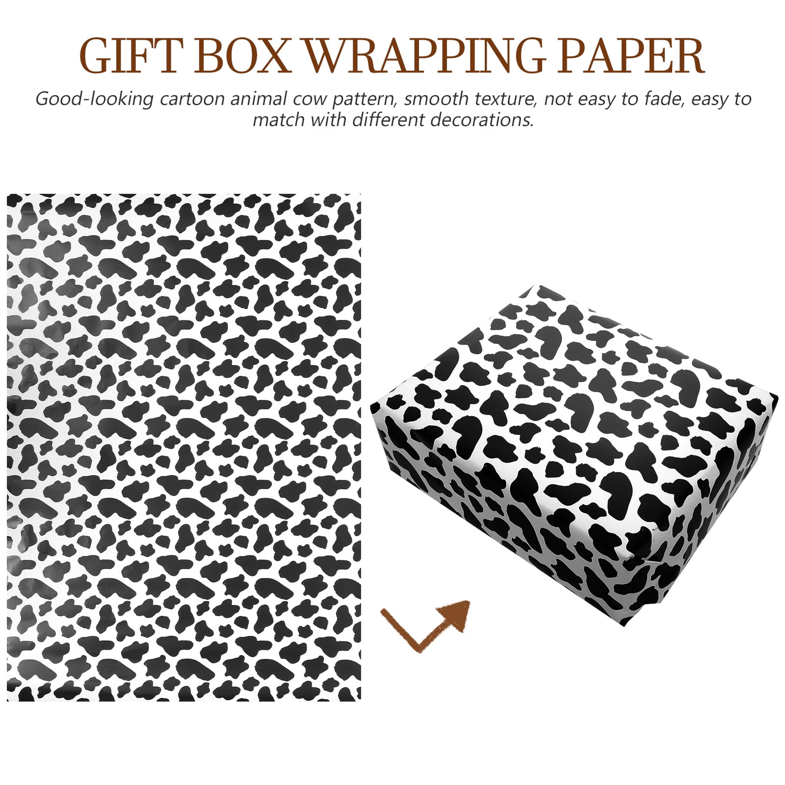 Brown Cow Print Background Wrapping Paper by Created Prototype
