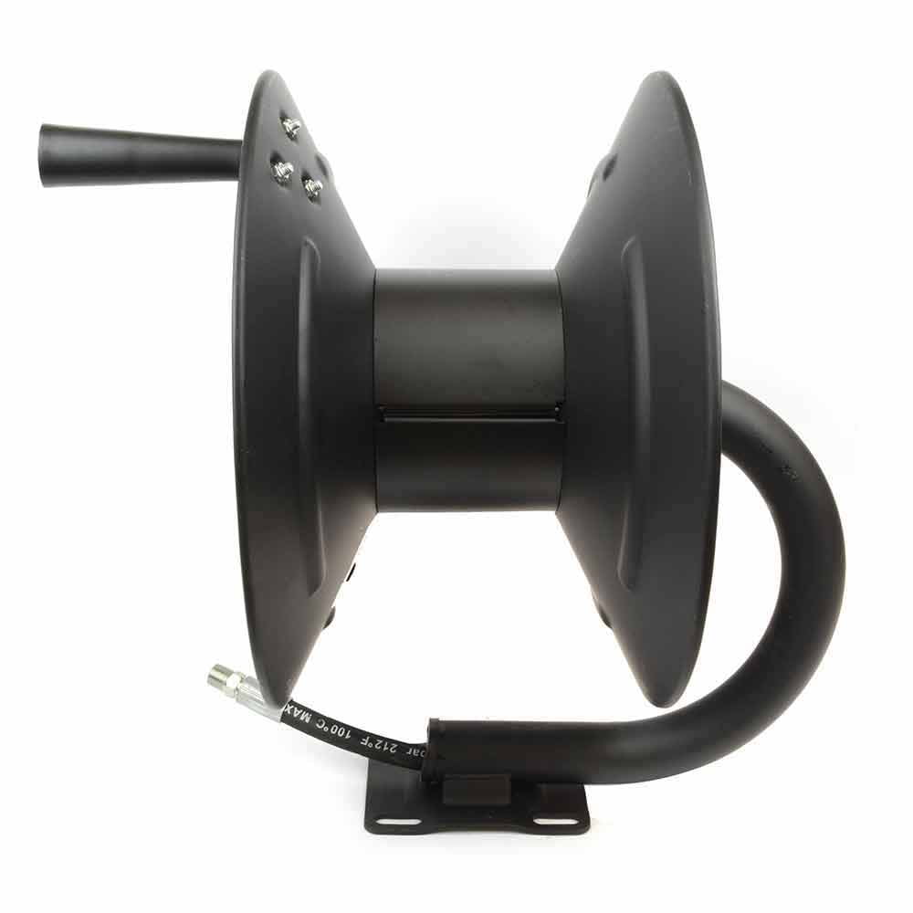 Interstate Pneumatics PW7190 3/8 Inch x 100' Steel Hose Reel with Swivel Fitting, Mounting Bracket and 3' Pigtail