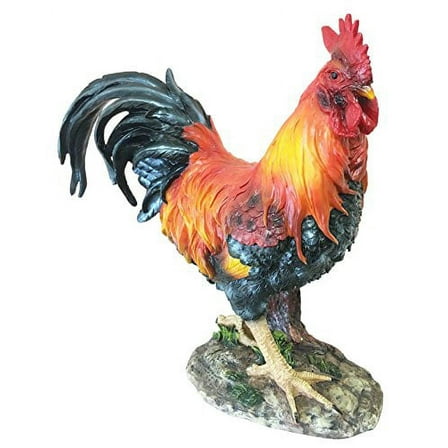 Rural Country Farmland Morning Crow Alpha Rooster Figurine Large Statue Home Decor Sculpture Great Gift For Farm Owners Nature Lovers And Chicken Fans