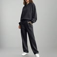 thumbnail image 6 of UAMVSH 2 Piece Sweatsuits for Women Oversized Hoodies Wide Leg Pants Matching Set Soft Long Sleeve Pullover Tracksuit with Pocket, 6 of 7