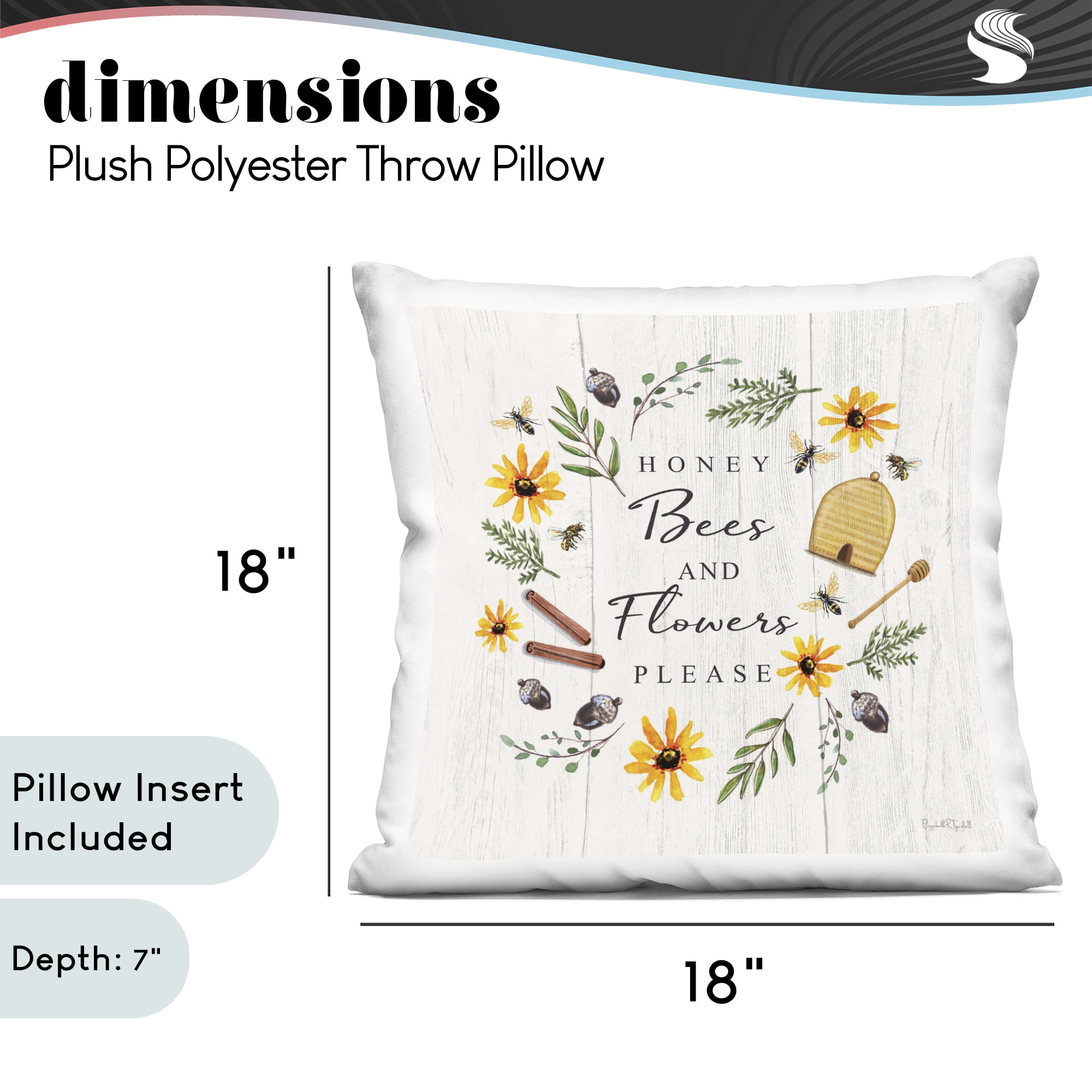 Stupell Industries Country Cottage Wreath & Quote Decorative Printed Throw Pillow, design by Elizabeth Tyndall