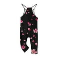 thumbnail image 5 of MKOSPLRT Jumpsuits for Girl V Neck Spaghetti Strap Jumpsuits Baggy Floral Print Harem Long Overalls Casual Summer Jumpsuits with Pocket, 5 of 8