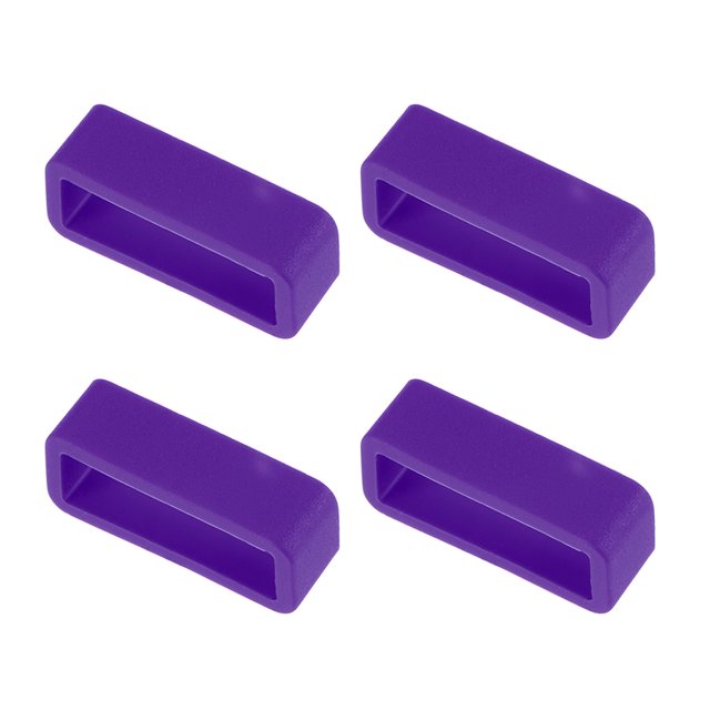 Unique Bargains Watch Band Strap Loops Silicone for 19mm Width Watch Band, Purple 4 Pack