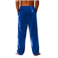 thumbnail image 5 of Men's Fleece Pajama Pants Comfy Flannel Elastic Waist PJ Bottoms Classic Solid Color Lounge Pants with Pockets, 5 of 6