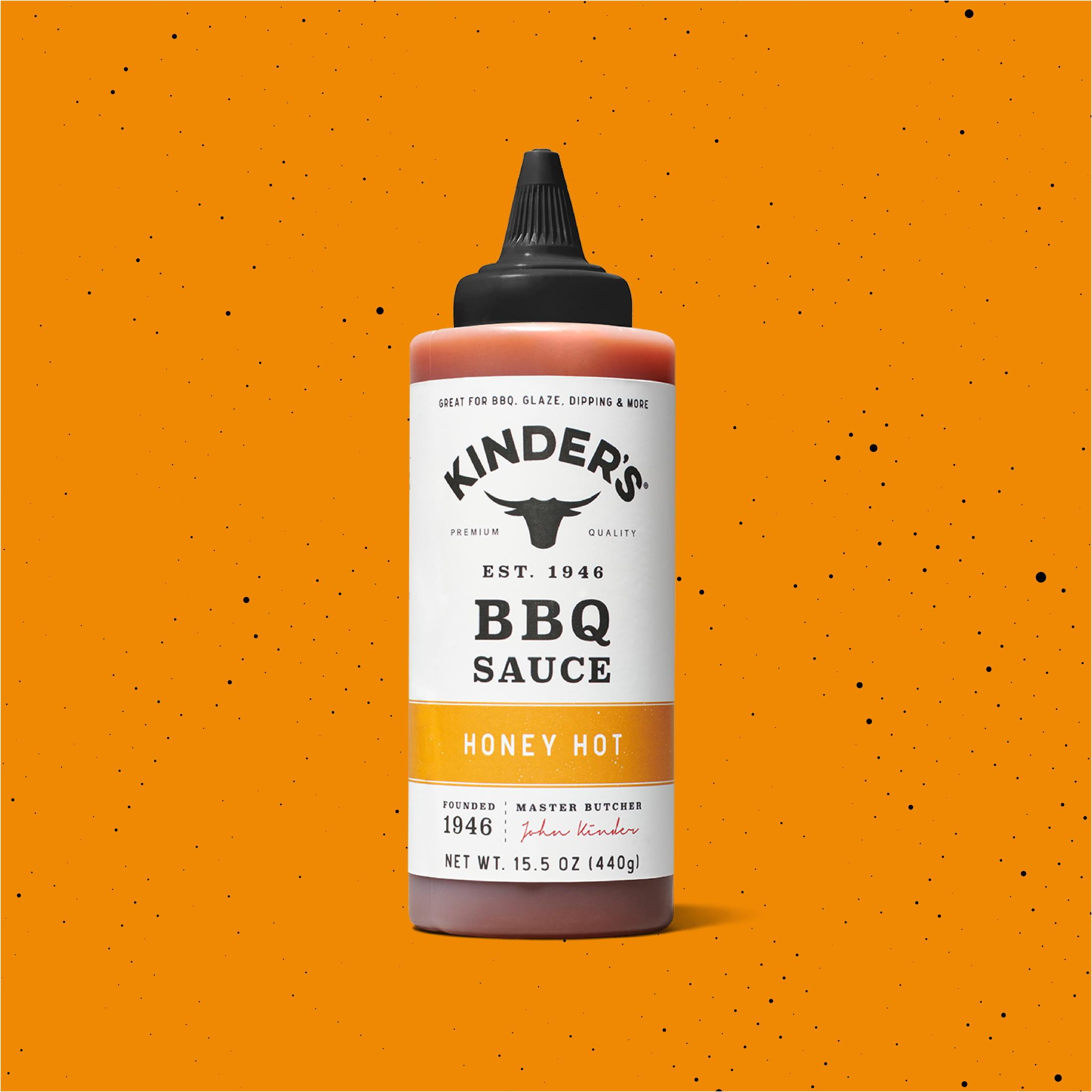 (6 pack) Kinder's Honey Hot BBQ Sauce, 15.5 oz Squeeze Bottle