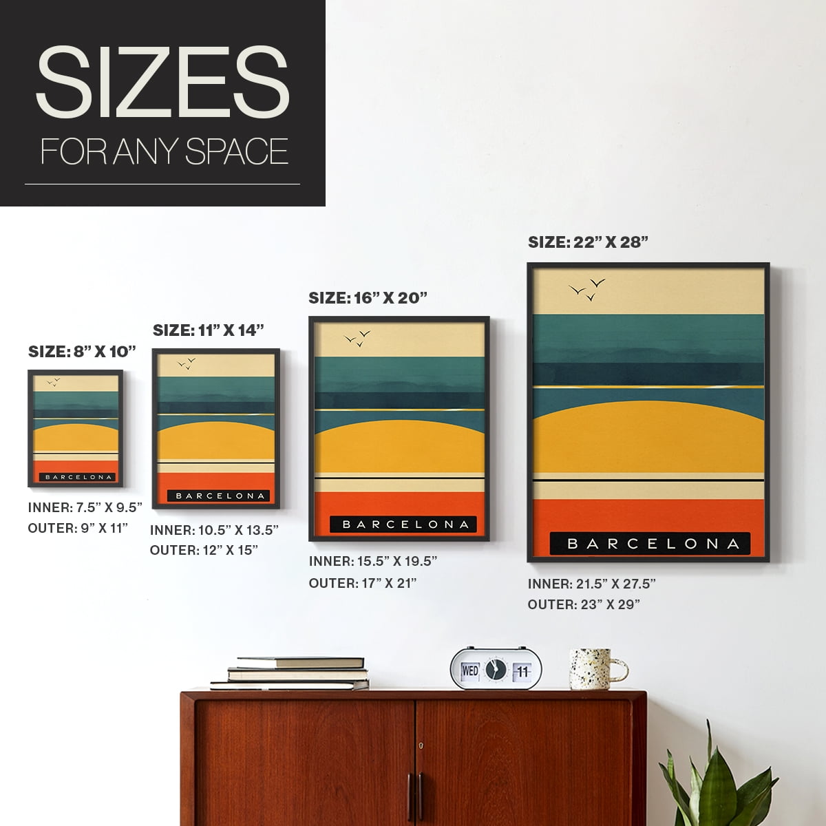 Summer Abroad II Framed Print in Black Solid Wood Framed Print No Nail Hanging