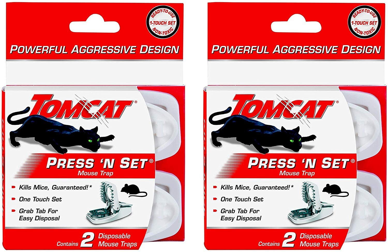 TOMCAT Press N Set Mouse Trap, Indoor or Outdoor Use Plastic, Spring-Loaded Mouse  Killer with Grab Tab, 2-Traps 3610110 - The Home Depot