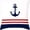 Boat Anchor, variant on Nautical Theme Sail Boat Anchor Pattern Home Sofa Couch Decor Pillow Cover Cushion Cases Standard Super Soft Pillow Sham 18x18 Inch, Red and Blue Stripes (Welcome Aboard)
