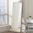 thumbnail image 2 of NeuType Black Floor Mirror with Stand Large Full Length Mirror Modern Wall Mounted Mirror 55"x16", 2 of 8