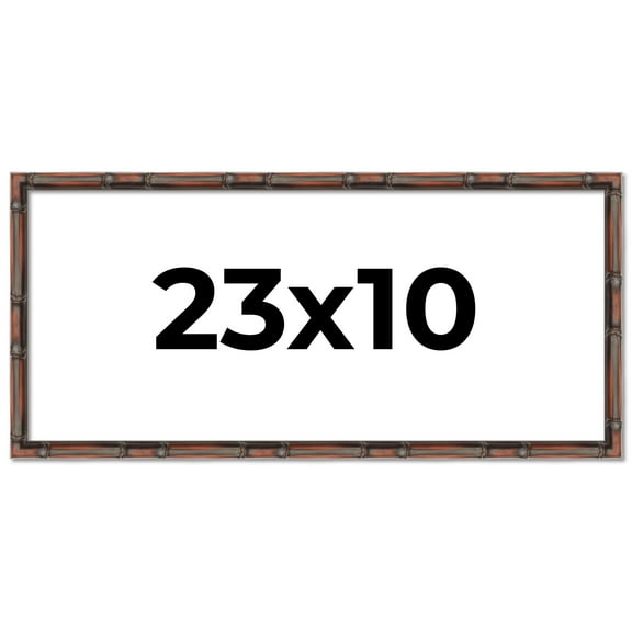 23x10 Frame Brown Bamboo with Dark Coffee/Walnut Finish | Solid Wood Picture Frame Width 0.75