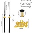 thumbnail image 2 of 2Pcs Graduation Tassel, Graduation Cap Tassel, Tassel with 2024 Year Gold Charms, Graduation Tassel Graduation Cap Decorations for Graduation(Black）, 2 of 5