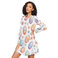 thumbnail image 3 of FORMRS Womens Long Sleeve Nightgowns Crew Neck Sleep Shirt Soft Pajamas Sizes S-3XL, Pastel Easter Pattern, 3 of 8