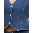 thumbnail image 5 of INSPIRAR CHIC Conjunto de Chaleco de Mezclilla para Mujer y Jeans de Mezclilla de 2 Piezas S Azul Oscuro, 5 of 5
