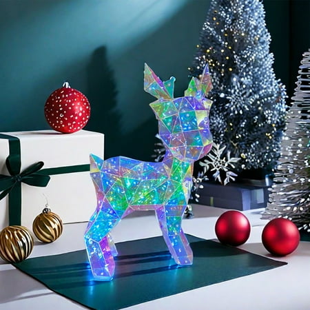 

Christmas Lights Gifts Christmas Decorations Christmas Luminous And Colorful Deer Night Light Suitable For Christmas Room Decoration