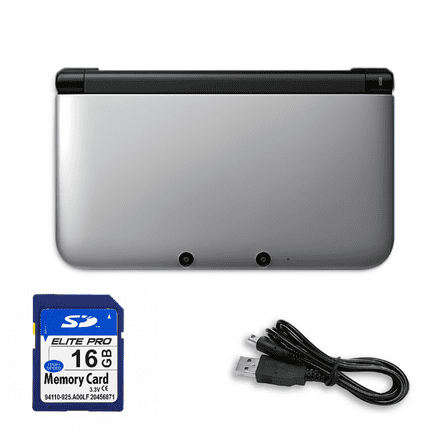 Restored Nintendo 3DS XL/LL Game Console with RetroFam 16GB Card, Silver/Black (Refurbished)
