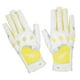 thumbnail image 3 of 2 guantes de golf de piel sintética para mujer, ajustables, antideslizantes, suaves, sin dedos. amarillo 22, 3 of 9