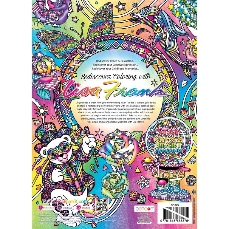  Lisa Frank Color Me 12 Posters Adult Coloring Book : Toys &  Games