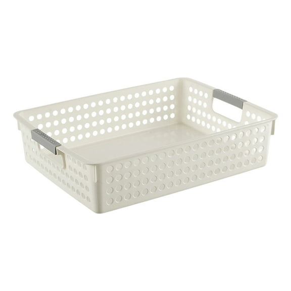 dajkiuy Plastic Storage Baskets with Handle, Pantry Storage Bins for Laundry, Bath & Kitchen Storage