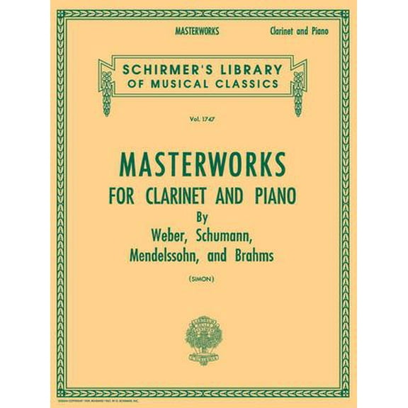 Masterworks for Clarinet and Piano, (Paperback)