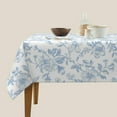 thumbnail image 5 of Light Blue Floral Tablecloth Square 60x60 Inch Chinoiserie Vintage Flower Table Cloth,Stain Resistance Polyester Spring Summer Seasonal Small Table Covers for Kitchen Dining Party Picnic, 5 of 7