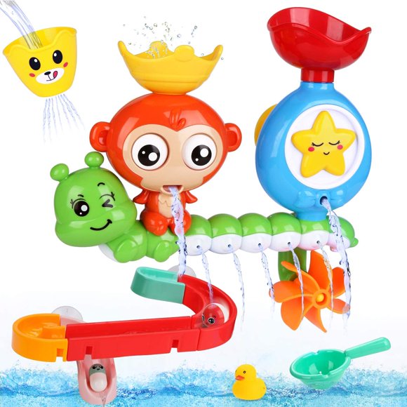 Bath toys for babies, children water shower bath toys with BAU puzzle car racing track 14 pieces