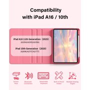 UYWGF-for iPad (A16) 11th/10th Generation Case with Keyboard 2025/2022 - Detachable Wireless Keyboard, Folio Cover with Pencil Holder for iPad 11 inch / 10.9 inch, Red