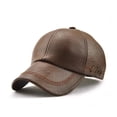 thumbnail image 4 of Mens Pu Leather Baseball Caps Spring And Autumn Outdoor Adjustable Casual Hats Sunscreen Hat ,Premium Material, 4 of 6