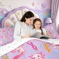 thumbnail image 5 of Manfei Amphibian Axolotl Print 7-Piece Twin Bedding,Cartoon Animal Bedding Comforter Set,Reversible, 5 of 7