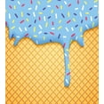 thumbnail image 3 of Ice Cream Duvet Cover Set, Waffle Background with Sky Blue Flavor Yummy Summer Seasonal Design, Decorative 2 Piece Bedding Set with 1 Pillow Shams, Twin Size, Apricot, by Ambesonne, 3 of 3