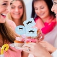thumbnail image 5 of Inkdotpot Little Man Gender Reveal Baby Shower Party Collection, Pre-Assembled Double Sided Cupcake Topper Food Picks DIY Party Favors Kit, Pack of 30 -a, 5 of 6