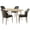 Black, variant on 5 Piece Dining Table Sets,Wood Dining Table& Leather Modern Dining Chairs Set of 4, Round Corners (1Table with 4 Brown Chairs)