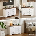 thumbnail image 4 of Farmhouse 6 drawer dresser for bedroom, 51" Wide chest of drawers, Wood white dresser with Metal Handle and Anti-Tipping Device, Storage Dressers Organizer for Bedroom, Living Room, Hallway, White, 4 of 9