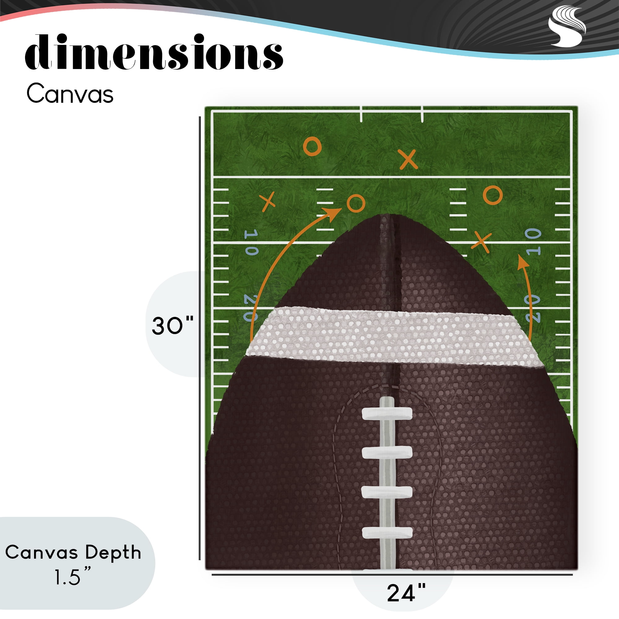 Stupell Industries Football Field Tactics Canvas Wall Art, design by Jennifer Stith