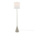 thumbnail image 3 of 64" Brushed Nickel Floor Lamp w/ Flared Base & White Linen Shade, 3 of 5