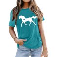 thumbnail image 2 of TSADFHJI Hauts Col en V pour Femmes Rouge T-Shirt d'Été Imprimé Confortable et à la Mode en Coton Coloré Manches Courtes TTG Vert Menthe, 2 of 4