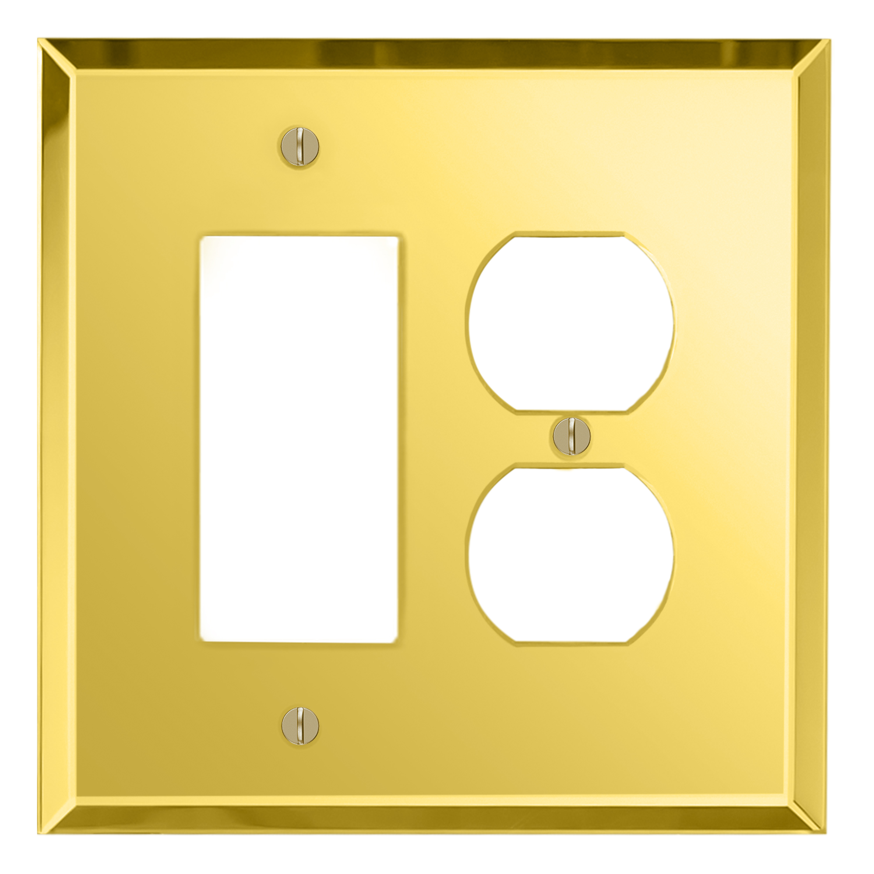 Switch Hits Switch Outlet Cover 2 Gang Rocker Duplex Yellow Glass